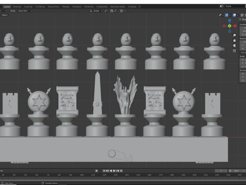 Judeo-Christian Chess Board Modèles 3D en vedette