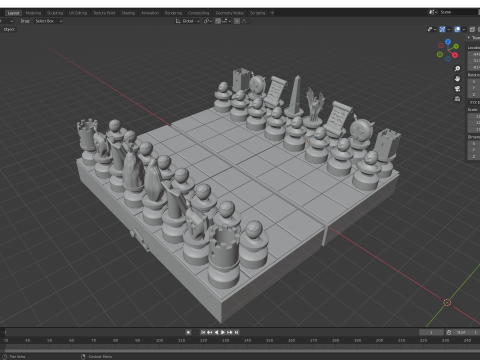 Judeo-Christian Chess Board Modèles 3D en vedette