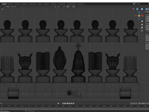 Judeo-Christian Chess Board Modèles 3D en vedette