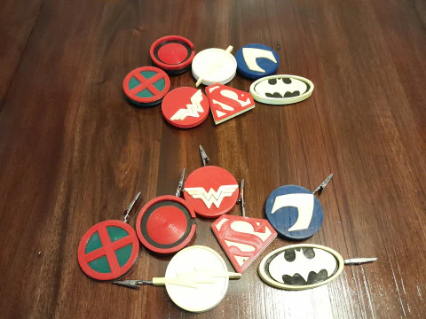 Justice League Party Clips and Magnets 3D Print Model