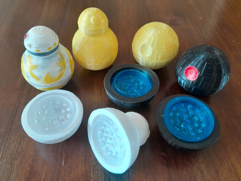 Star Wars BBB and Death Star Grinder Cases Modelo de Impressão 3D