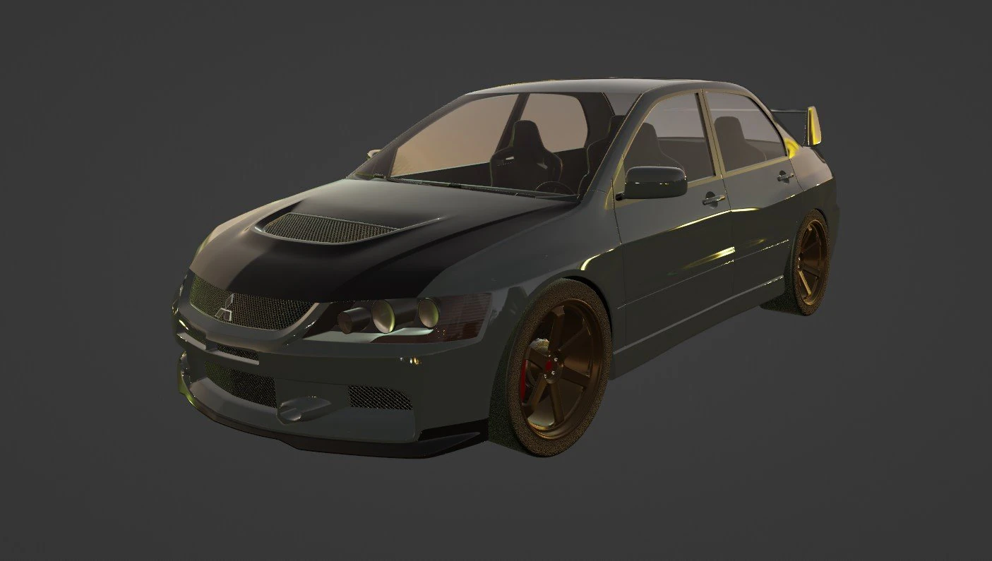 Mitsubishi Lancer Evo IX 3D Model .c4d .max .obj .3ds .fbx .stl .blend 