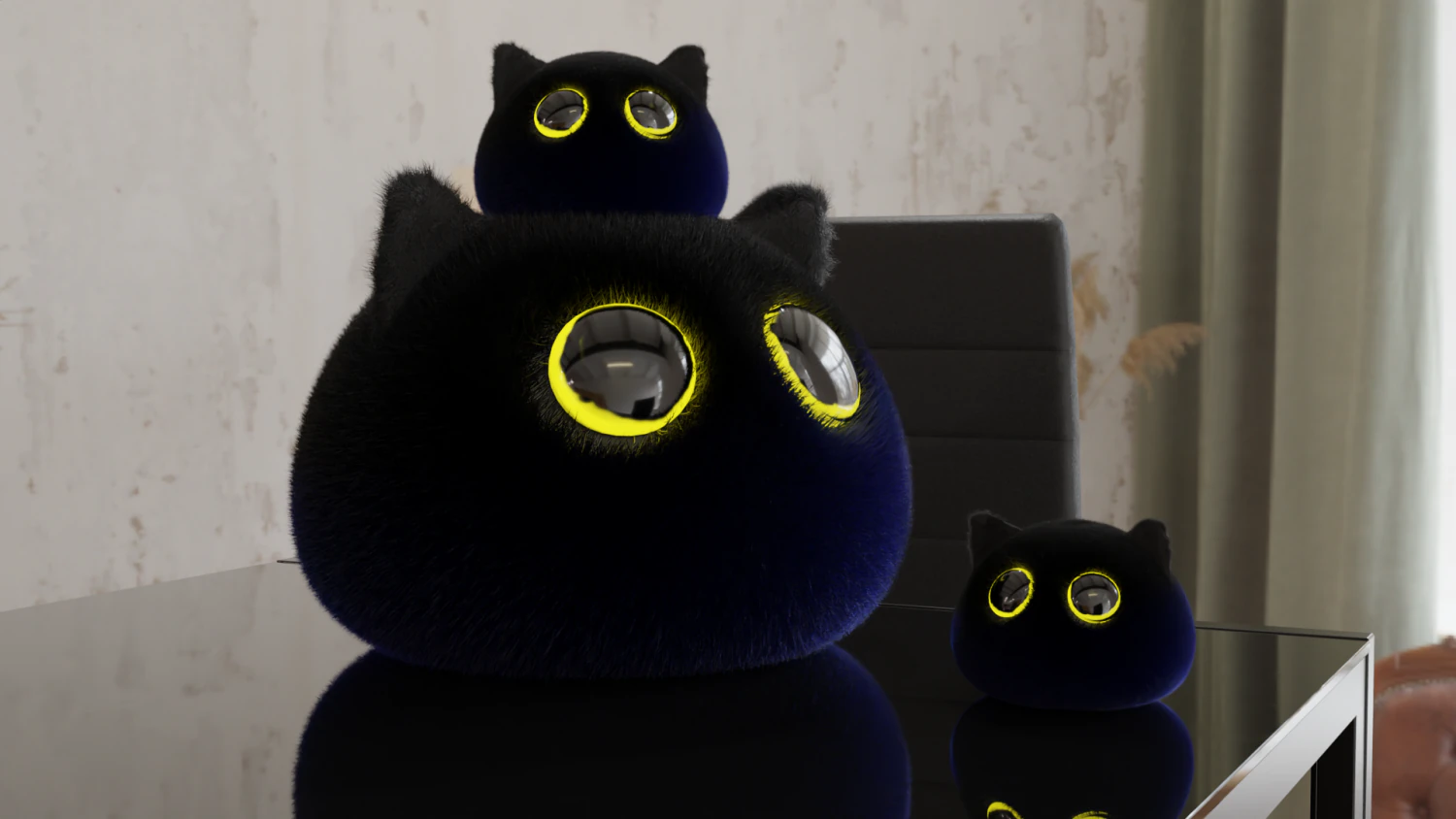 of toy cats on the table 3D Model .c4d .max .obj .3ds .fbx .stl .blend 