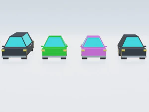 Low poly cars 3D Model