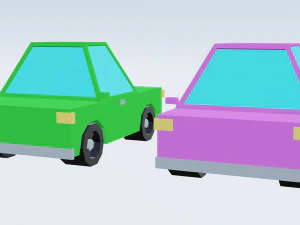 Low poly cars 3D Model