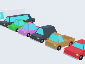 Low poly cars 3D Model