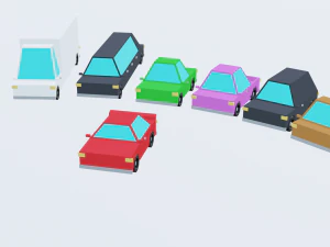 Low poly cars 3D Model