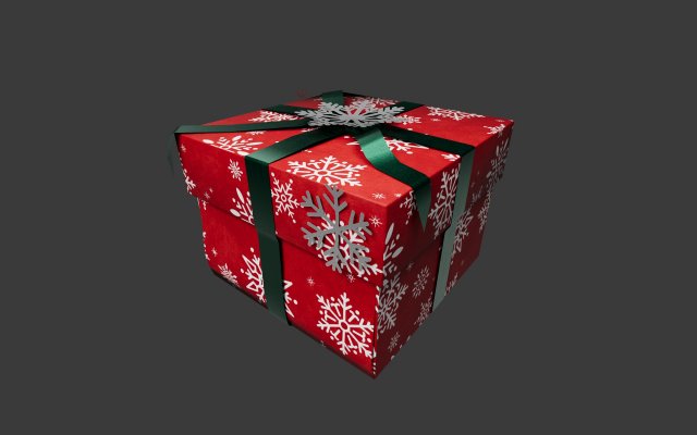 Christmas Gift Box witOrnament Model 3D .c4d .max .obj .3ds .fbx .stl .blend 