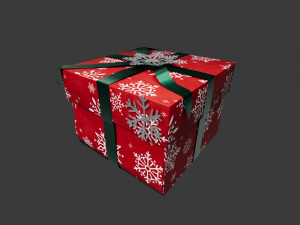 Christmas Gift Box witOrnament 3D Модель