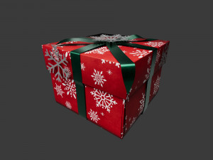 Christmas Gift Box witOrnament Model 3D