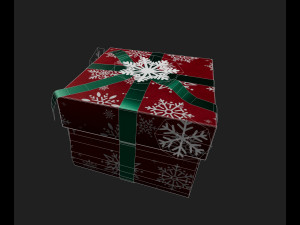 Christmas Gift Box witOrnament Model 3D