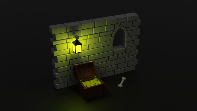 Treasure in dungeon Modelo 3D .c4d .max .obj .3ds .fbx .stl .blend