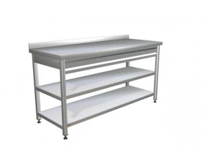 스테인리스 벤치 - 베이스 및 중간 선반 포함 3D 모델