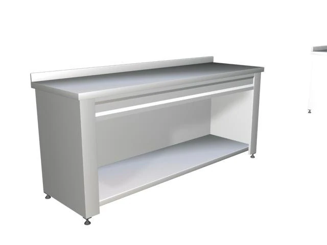 STAINLESS BENCH-WITH CABINET 3D Model .c4d .max .obj .3ds .fbx .stl .blend 