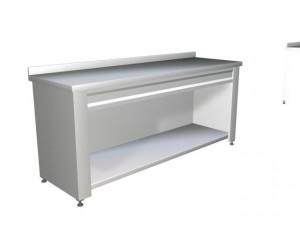 STAINLESS BENCH-WITH CABINET 3D Model