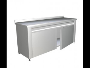 STAINLESS BENCH-WITH CABINET 3D Model
