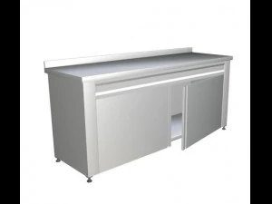 स्टेनलेस बेंच-कैबिनेट के साथ 3D मॉडल