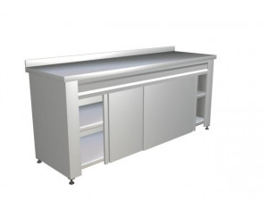STAINLESS STEEL BENCH INDUSTRIAL BENCH-CABINET WITH SHELF 3D Модель