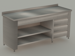 STAINLESS STEEL BENCH 3D Model