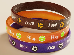 Silicone Wristband 3D 모델