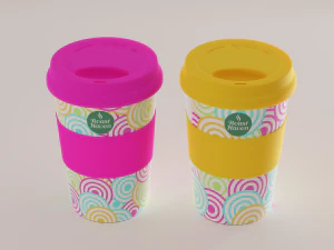 Ceramic mug with silicone lid 3D Model