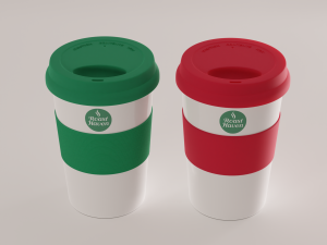 Ceramic mug with silicone lid 3D Model