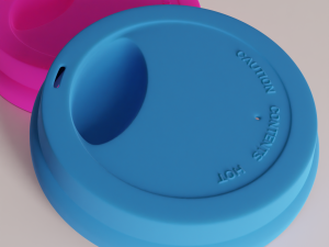 Ceramic mug with silicone lid 3D Model