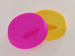 Ceramic mug with silicone lid 3D Model