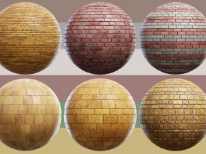 6 Brick Material Pack 3 CG Texturen