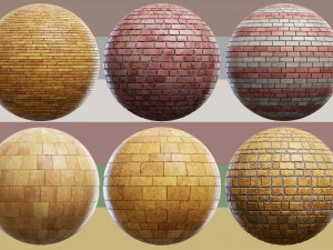 6 mat&eacute;riaux de brique, pack 3 CG Textures
