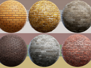 6 Brick Material Pack 5 CG Textures