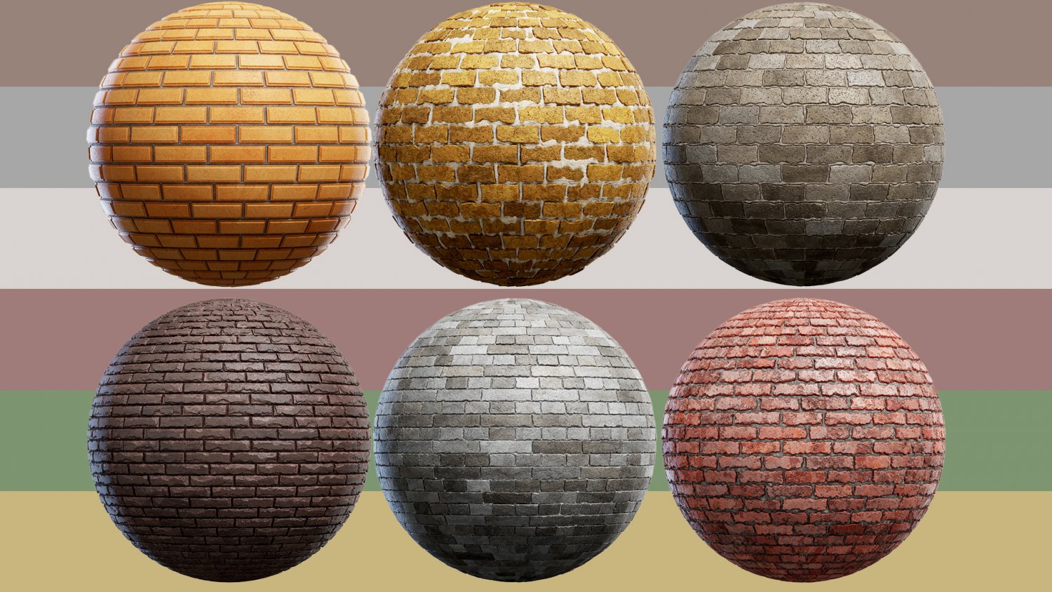 6 Brick Material Pack 5 CG Текстуры In Кирпичи 3DExport