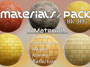 6 Brick Material Pack CG Textures