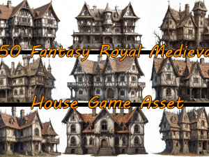 50 Fantasy Royal Medieval House Game Asset CG Textures