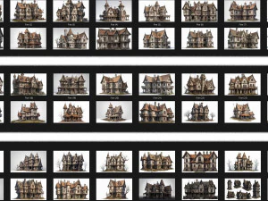 50 Fantasy Royal Medieval House Game Asset CG Textures