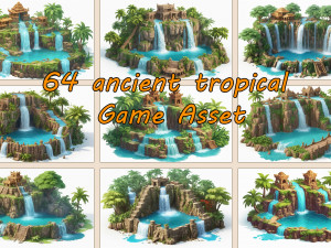 64 Ancient tropical Game Asset CG Textures