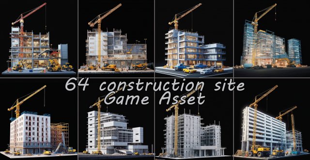 Construction site Game Asset CG Textures .c4d .max .obj .3ds .fbx .stl .blend 
