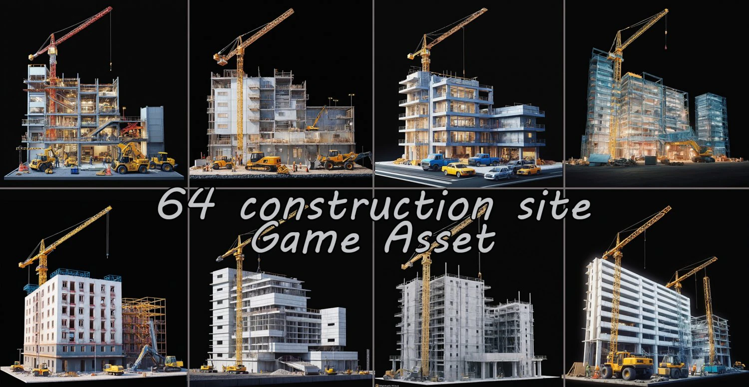 Construction site Game Asset CG Textures .c4d .max .obj .3ds .fbx .stl .blend 