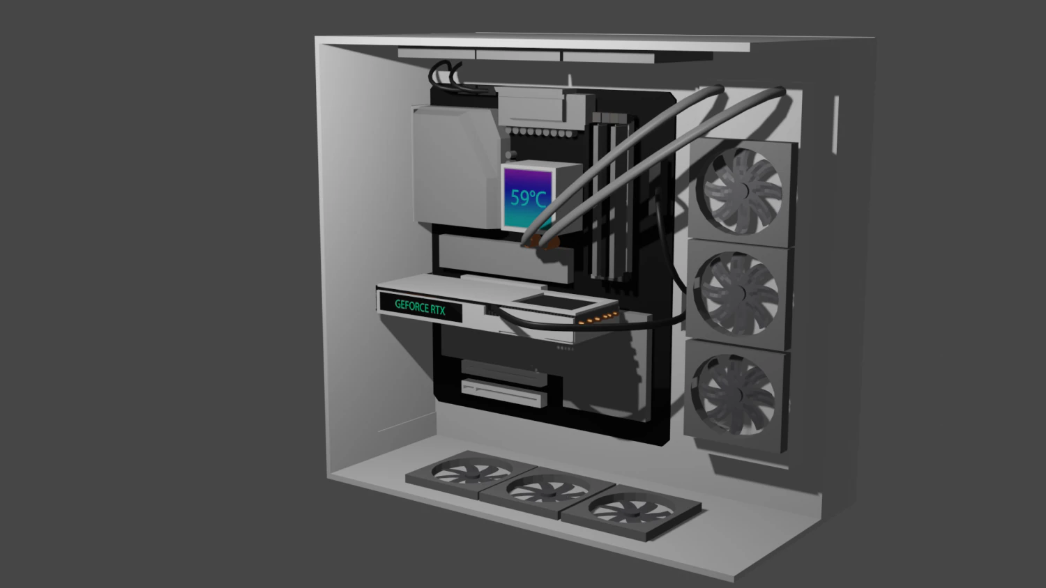 Simple PC 3D Model .c4d .max .obj .3ds .fbx .stl .blend 