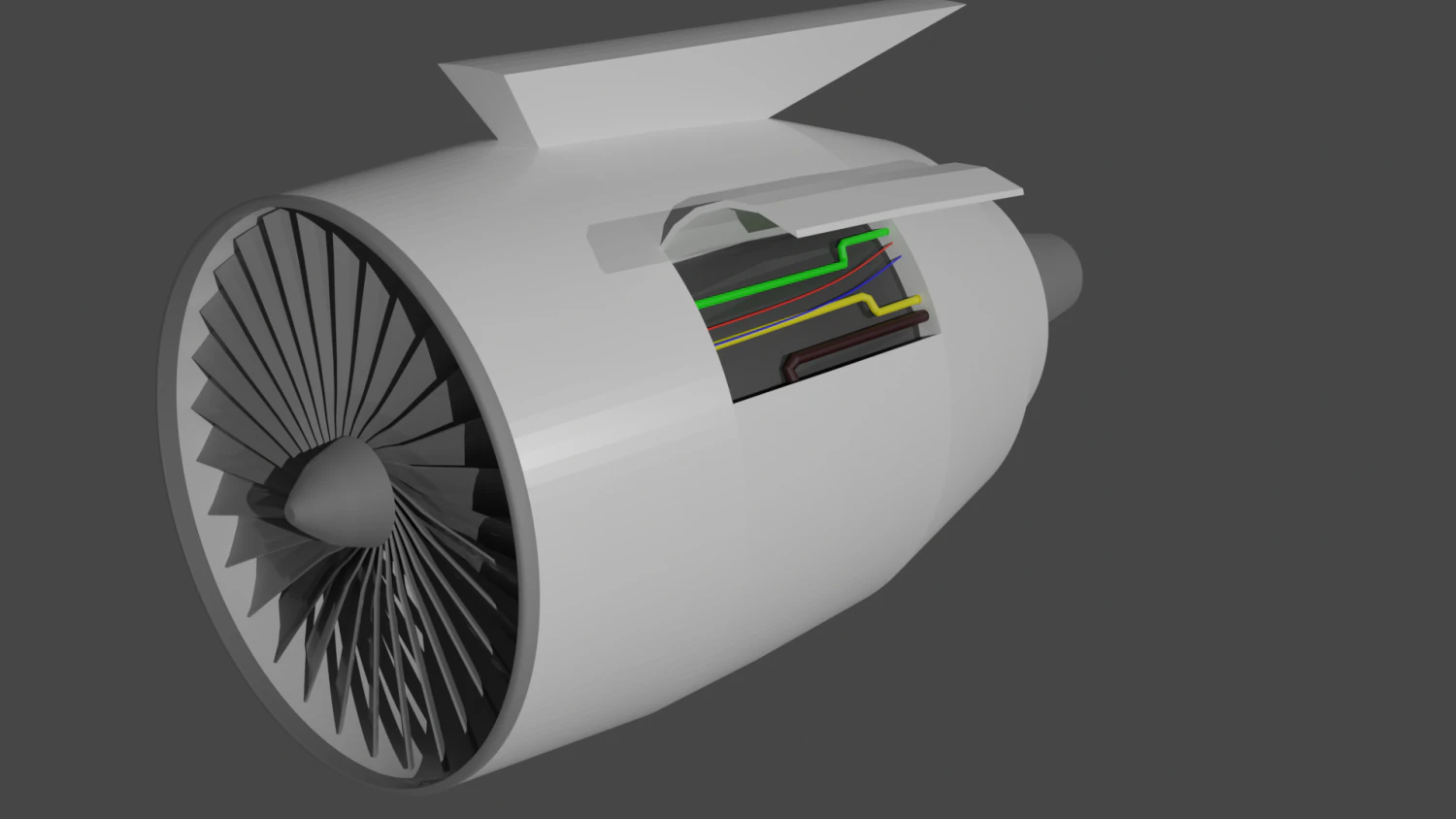 Simple plane engine 3D Model .c4d .max .obj .3ds .fbx .stl .blend 