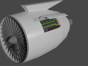 Einfacher Flugzeugmotor 3D Modell
