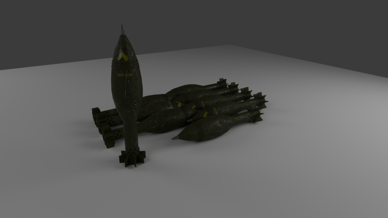 Mortar shell 3D Model .c4d .max .obj .3ds .fbx .stl .blend 