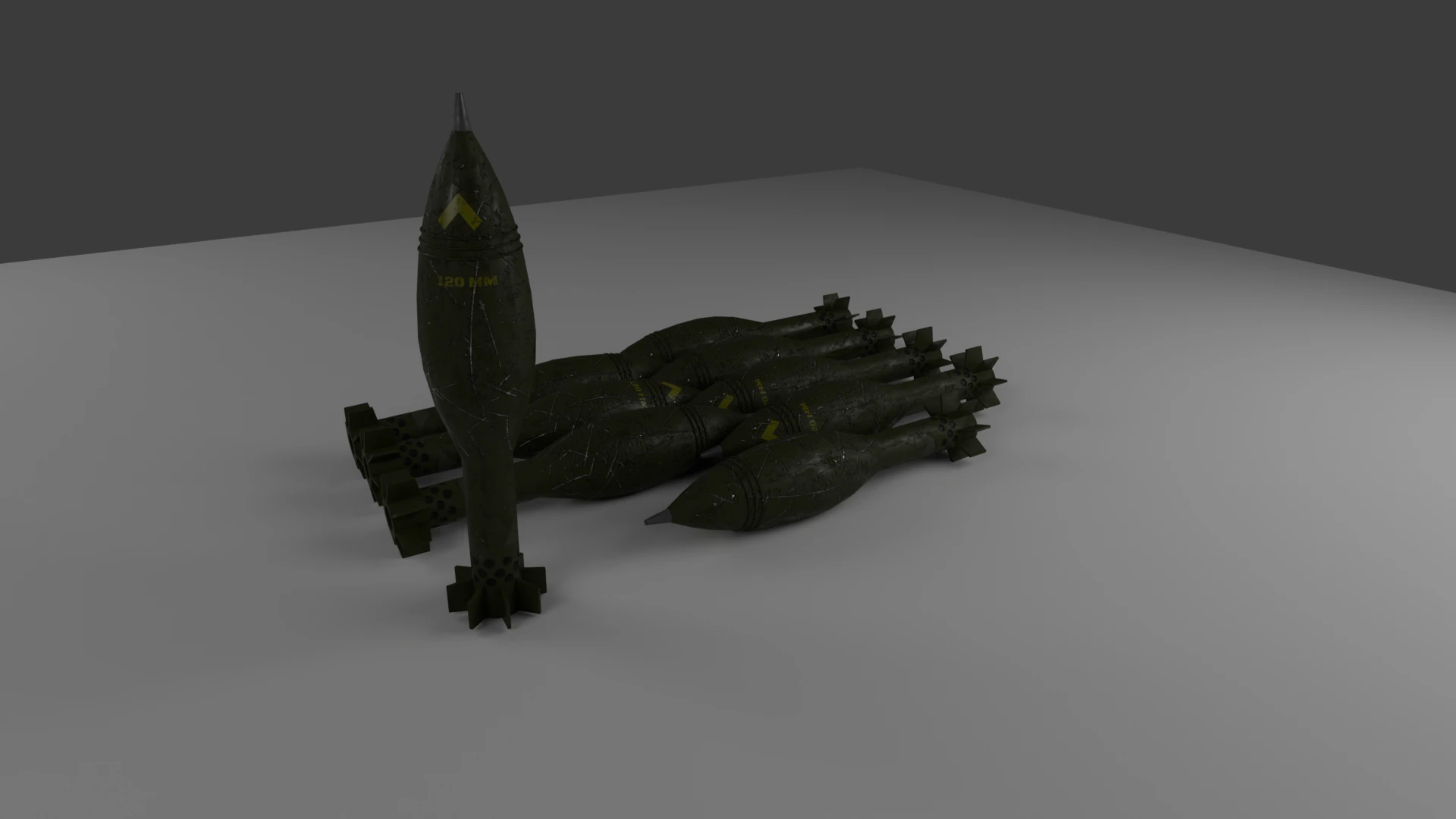 Mortar shell 3D Model .c4d .max .obj .3ds .fbx .stl .blend