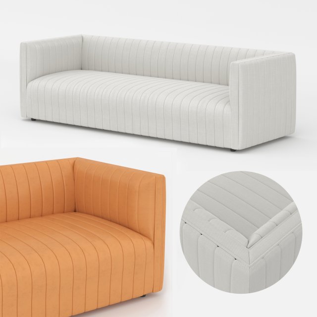 Augustine Sofa 3D Model .c4d .max .obj .3ds .fbx .stl .blend 