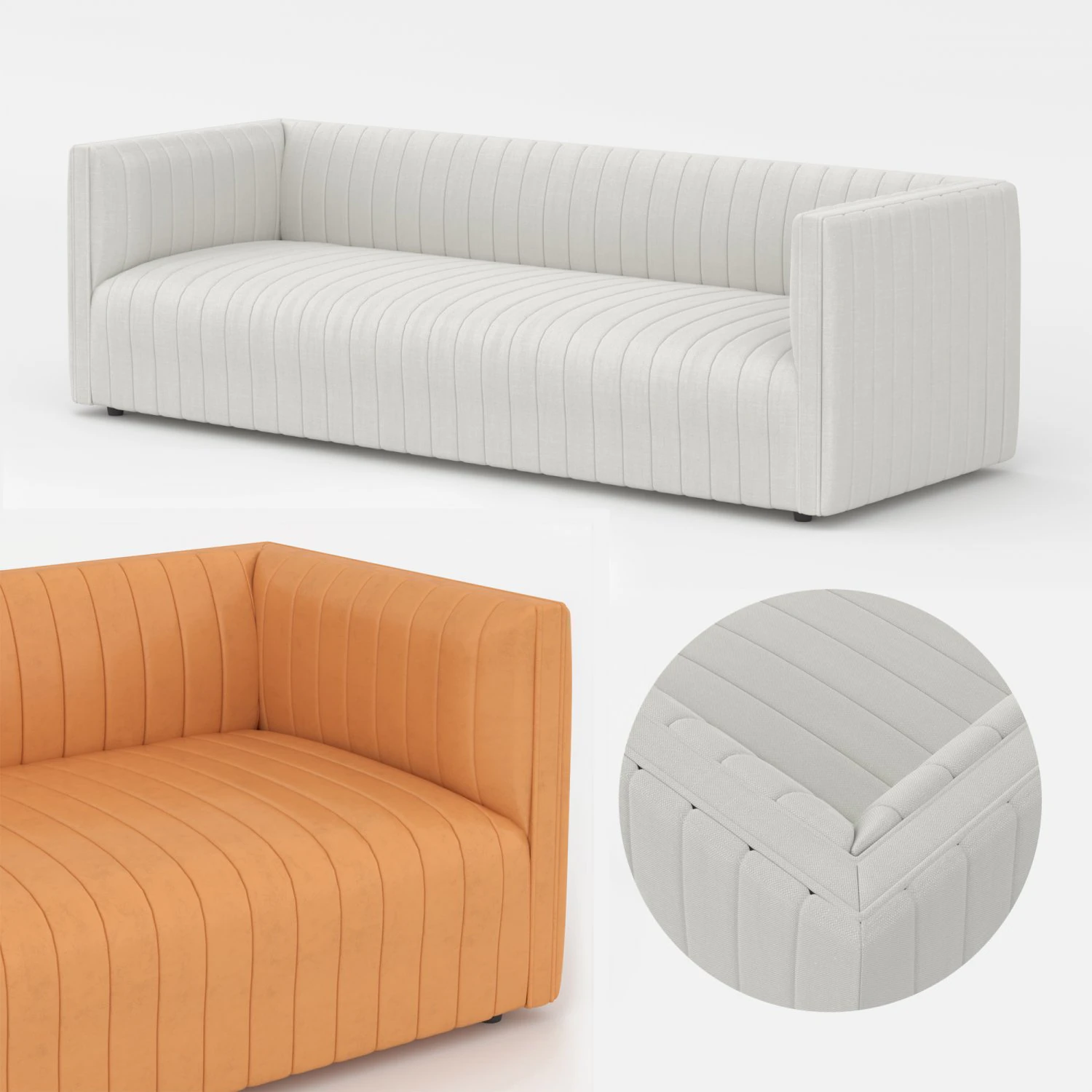 Augustine Sofa 3D Model .c4d .max .obj .3ds .fbx .stl .blend 
