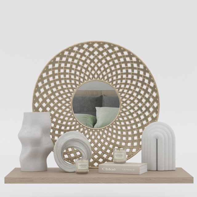 Decorative Set 01 Model 3D .c4d .max .obj .3ds .fbx .stl .blend 