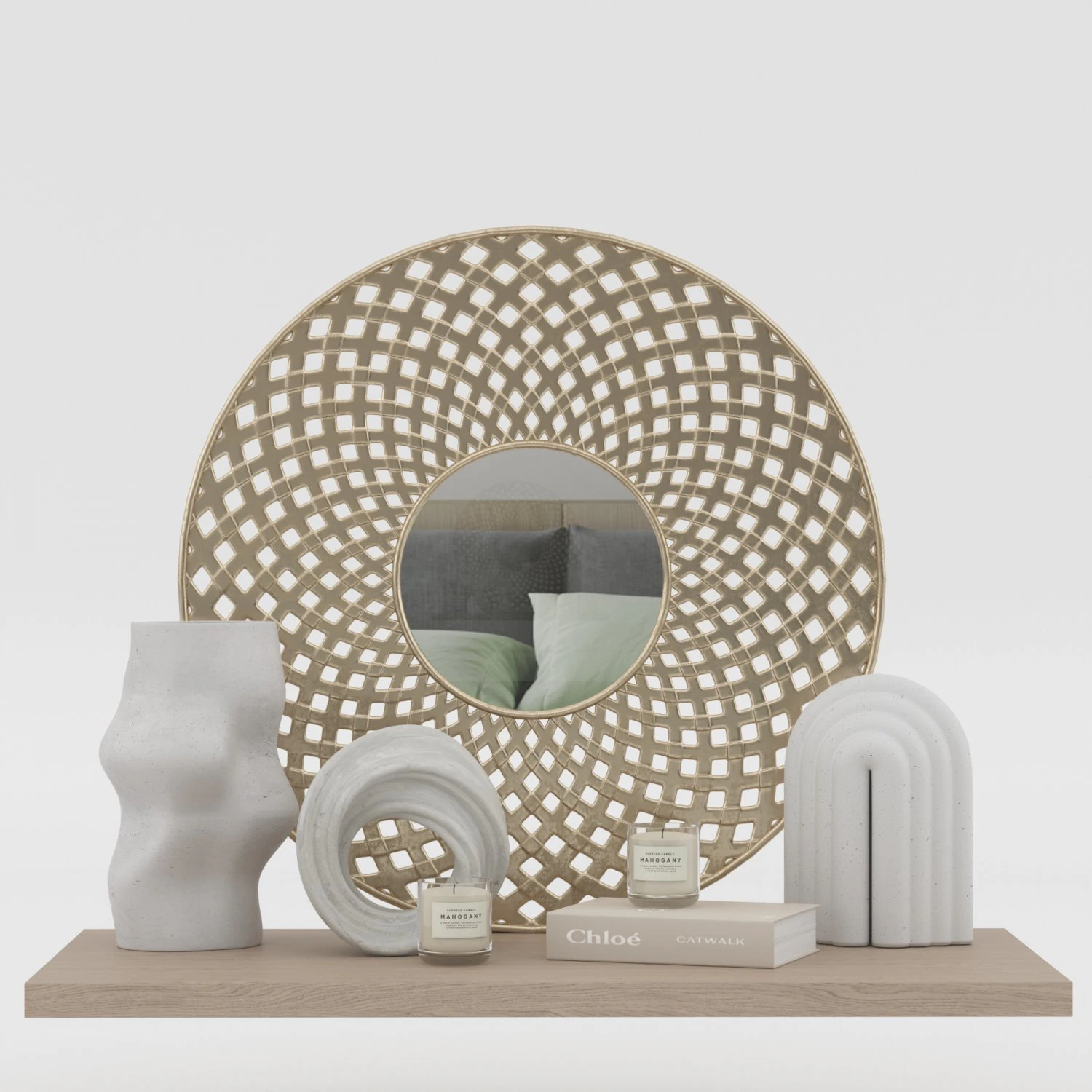Decorative Set 01 3D Model .c4d .max .obj .3ds .fbx .stl .blend 