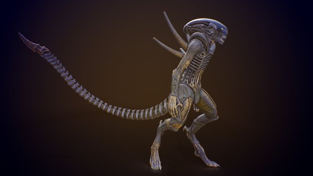 Alien 3D Model .c4d .max .obj .3ds .fbx .stl .blend 