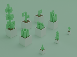 LowPoly plant obj fbx blender stl by hwawol 3D-Modell