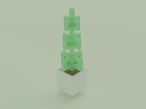 LowPoly plant obj fbx blender stl by hwawol 3D Model